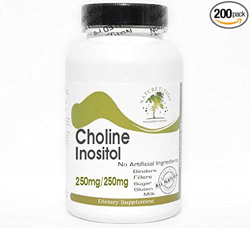 Choline 250mg Inositol 250mg ~ 200 Capsules - No Additives ~ Naturetition Supplements