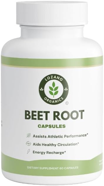 Beet Root Capsules – 1300mg Beetroot Powder for Natural Energy &amp Endurance Support Non-GMO Lab-Tested Beet Supplement - 60 Capsules 30-Day Supply