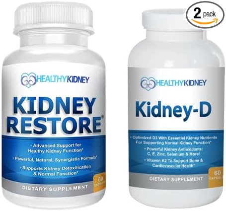 Kidney Restore Kidney Cleanse and Kidney Health Supplement + Kidney-D Supplement