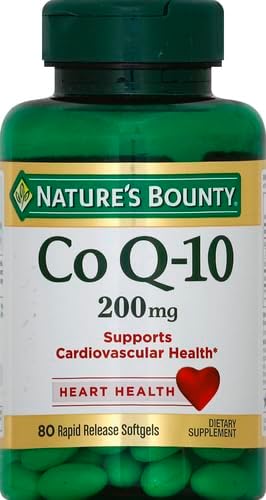 Nature's Bounty CoQ10 Supports Heart Health Dietary Supplement 200mg 80 Rapid Release Softgels (Pack of 3)