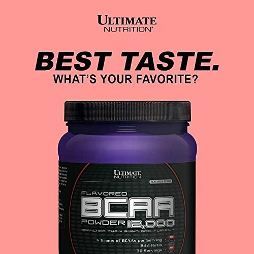 Ultimate Nutrition Flavored BCAA Powder 12000 Post Workout Recovery Drink Amino Acid with Leucine Valine and Isoleucine-Pink Lemonade 60 Servings