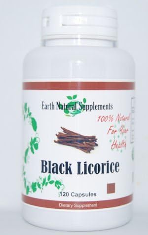Black Licorice 120 Capsules * 900mg Detoxification Diuretic and Laxative Benefits