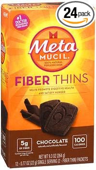 Meta Mucil Fiber Thins Chocolate - 24 ct Pack of 4