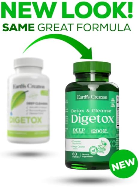 Earth's Creation Natural Digetox - Digestive Detox &amp Cleansing - 60 Caps