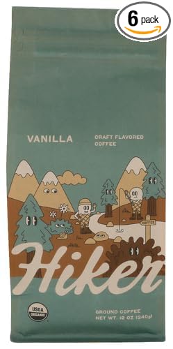 Hiker Coffee Ground Vanilla Coffee 12 oz (Pack of 6)