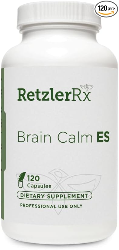 HormoneSynergy RetzlerRx® Brain Calm ES - Ultimate Support for Calmness &amp Relaxation - L-Theanine (Suntheanine®) - TRAACS® Albion® Chelated Minerals - GABA - 5-HTP - L-Taurine - 120 V-Caps