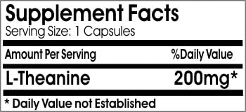 L-Theanine 200mg ~ 90 Capsules - No Additives ~ Naturetition Supplements