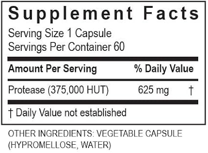TRANSFORMATION THE GENESIS OF GOOD HEALTH Protease 375K Enzyme Blend Supplement High-Potency Formula for Protein Absorption &amp Gut Health Advanced Enzym Support Non-GMO 60 Capsules