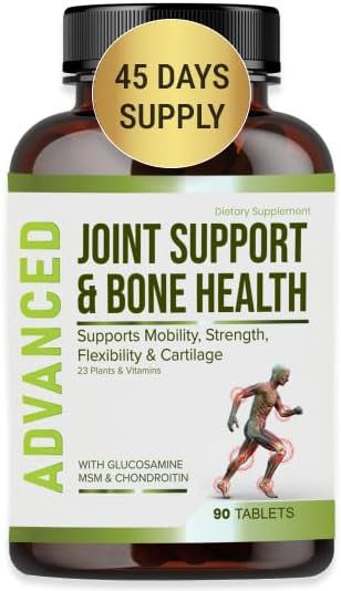 NutraPro Glucosamine Chondroitin MSM Joint Relief Supplements &amp Bone Health - for Knee &amp Joint Relief Bone Strength Joint Health Movement Flexibility Strength &amp Comfort.45 Days Servin