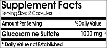 Glucosamine Sulfate 1000mg // 100 Capsules // Pure // by PureControl Supplements