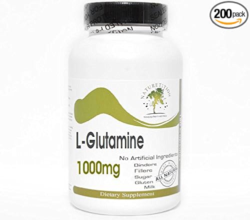 L-Glutamine 1000mg ~ 200 Capsules - No Additives ~ Naturetition Supplements