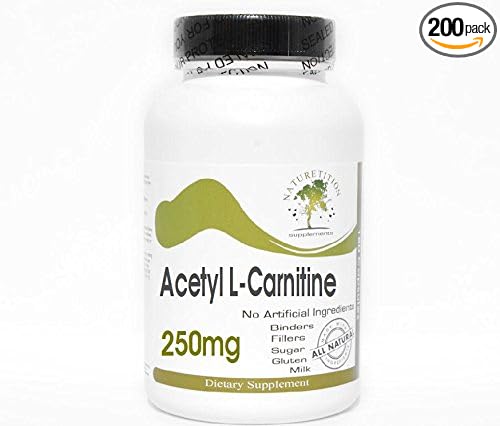 Acetyl L-Carnitine 250mg ~ 200 Capsules - No Additives ~ Naturetition Supplements