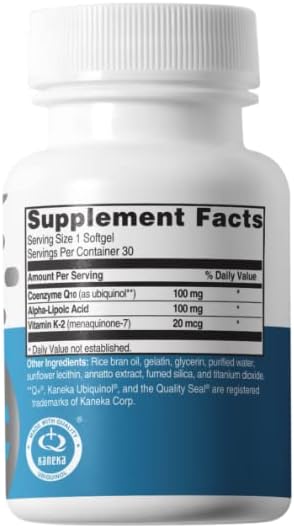 Advanced Bionutritionals Ubiquinol CoQ10 Increased Energy Production Natural Antioxidant Supplement Manufactured in The USA 30 Softgel