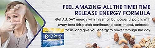 Vita Sciences Vitamin B12 Patch - Extra Strength Formula for Men and Women 1 Month Supply. Boost Energy Focus Memory &amp Metabolism