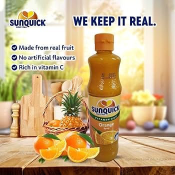 Sunquick Concentrate ORANGE Juice (700 ml Bottle) No artificial flavours colours or sweeteners Contains Vitamin A &amp C ...