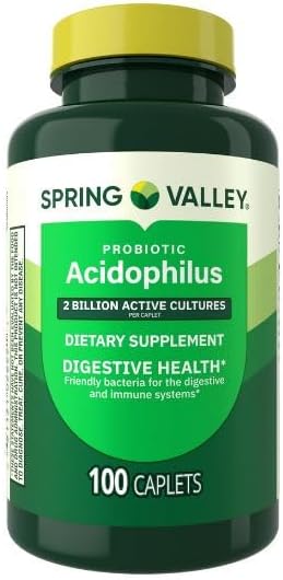 H4U Spring Valley Extra Strength Probiotic Vegetable Capsules for Digestive Health (Acidophilus 100 Count)