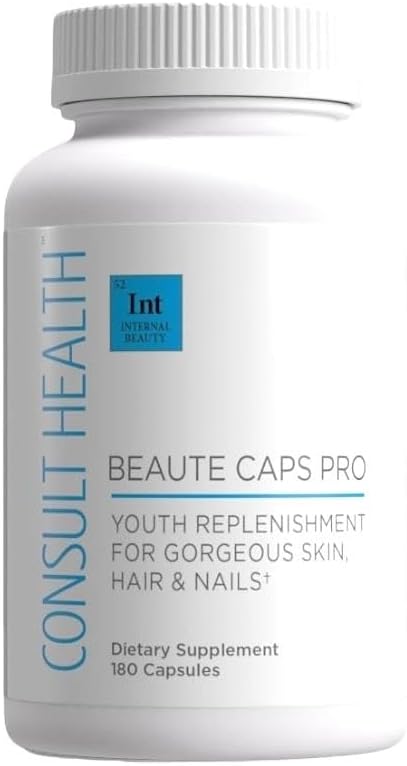 Consult Health Beaute Caps PRO - 10500mg Biotin Collagen MSM Clinically Tested Supplement Supports Healthy Hair Growth Skin and Nails USA Made - 180 Capsules
