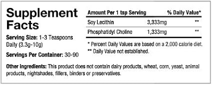 HB-PC Phosphatidyl Choline-40% 300 g GMO-FREE Powder (HBPC) Happy Bodies