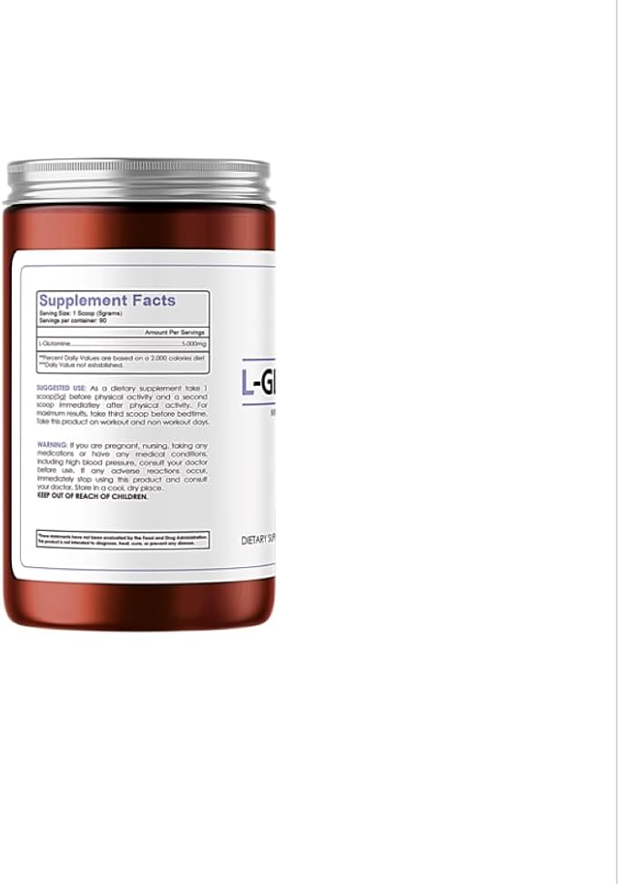 L-Glutamine Micronized Powder 5000mg – Unflavored 450g | Muscle Recovery Gut &amp Immune Support