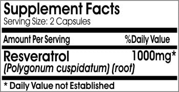 Resveratrol 1000mg // 180 Capsules // Pure // by PureControl Supplements