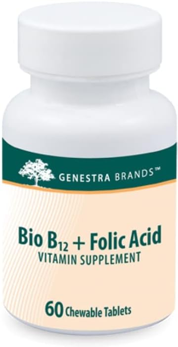 Genestra Brands Bio B12 + Folic Acid | Vitamin Supplement | 60 Chewable Tablets