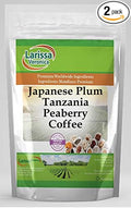 Japanese Plum Tanzania Peaberry Coffee (Gourmet Naturally Flavored Whole Coffee Beans) (4 oz ZIN: 553235) - 2 Pack