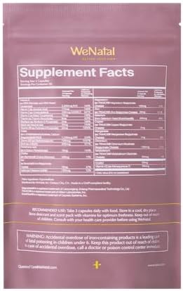 WeNatal for Her Prenatal Vitamins with Methylated Folate Iron Choline DHA Magnesium Vitamin D3 B12 Vegan Kosher Non-GMO Clean Multivitamin for Pregnancy Support and Fertility 90 Capsules