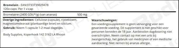 Bromelain 2400 GDU/g 500 mg 120 vcaps