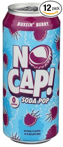 No Cap Soda Pop Bussin Berry 16 fl oz (Pack of 12)