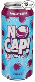 No Cap Soda Pop Bussin Berry 16 fl oz (Pack of 12)