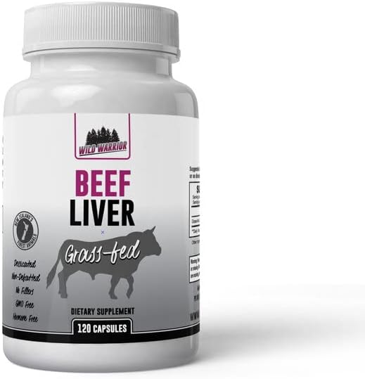 Wild Warrior Nutrition Grass Fed Dessicated Beef Liver - 120 Capsules - Grass Fed Grass Finished from New Zealand - No Fillers GMO Free Hormone Free Paleo