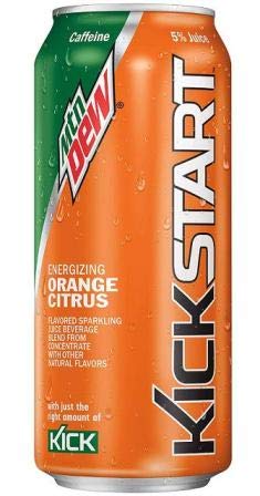 Kickstart Energy Drink Variety - Fruit Punch Black Cherry Orange Citrus Pineapple Orange Mango 16 Fl Oz (Pack of 16)