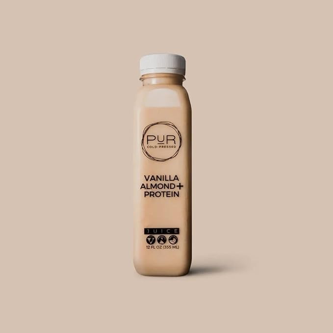 PUR Cold-Pressed Juice – Mini Harmony 3 Day Cleanse – Greens Blue Chia and Pineapple Mint Juices plus Vanilla Almond Nut Mylk with Plant-Based Protein – Non-GMO Pressed at Source – 12 Bottles