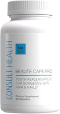 Consult Health Beaute Caps Pro - Supports Hair Growth Skin &amp Nail Health - Collagen Vitamins B6 B7B12 D &amp 10500 mcg Biotin - MSM Blood Orange - Anti-Aging - USA Made - Women &amp Men 6