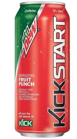 Kickstart Energy Drink Variety - Fruit Punch Black Cherry Orange Citrus Pineapple Orange Mango 16 Fl Oz (Pack of 16)