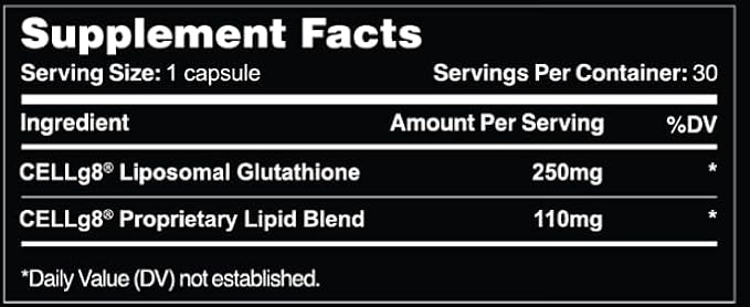 Leviathan Nutrition Liposomal Glutathione Capsules 30 Count Maximal Absorption Immune Health Antioxidant Support