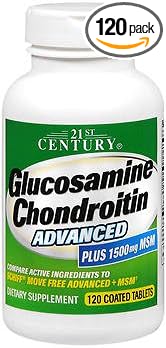 21st Century Glucosamine Chondroitin Advanced Plus MSM Tablets - 120 ct Pack of 6