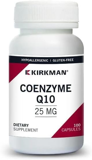 Kirkman Coenzyme Q10 25 mg - Hypoallergenic || 100 Vegetarian Capsules || CoQ10 || Supports Immune System || Gluten and Casein Free || Capsules are Plant Based