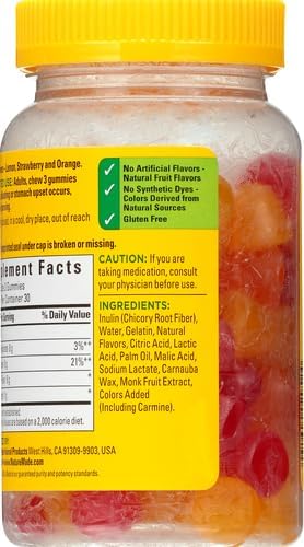 Nature Made Fiber 6 g Dietary Supplement for Digestive Health Support 90 Fiber Gummies 30 Day Supply