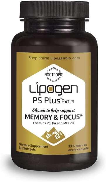 PS Plus Extra Brain Booster Supplement - 133mg Phosphatidylserine for Memory Focus Mental Energy &amp Cognitive Support - Premium Brain Health Formula – 30 Softgels
