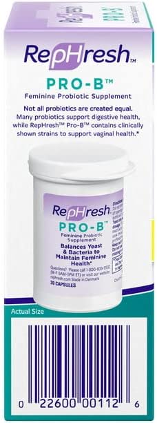 RepHresh Pro-B Probiotic Feminine Supplement - 30 ea (Pack of 2)