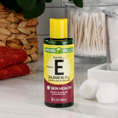 Generic Spring Valley Skin Oil with Vitamin E 24000 IU 3 fl oz + Dri Store Sticker.