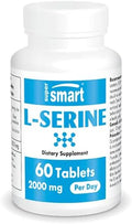 Supersmart - L-Serine Supplement 2000mg per Day (Easy-to-Take) - Amino Acids Supplement | Non-GMO &amp Gluten Free - 60 Tablets