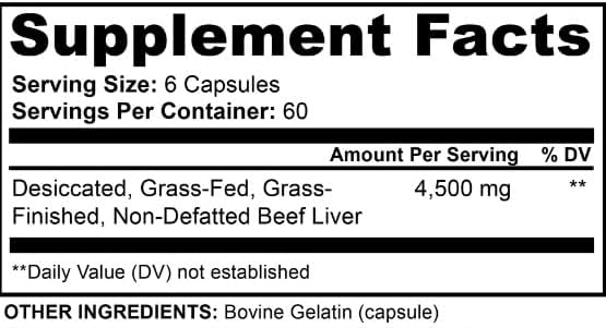 Ancient Origins Grass Fed Beef Liver Two Month Supply Supports Energy Production Cleansing Digestion Immunity and Full Body Wellness Non GMO Freeze Dried Liver Supplement 360 Capsules