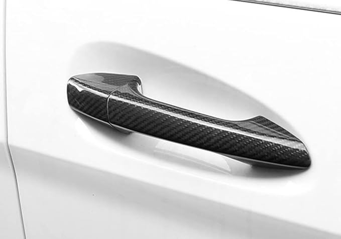 New Carbon Fiber Handle Covers Compatible with Mercedes Benz CLA C117 2013-2018 CLA180 CLA200 CLA 220 CLA250 (Four Door with Touch Auto Lock)