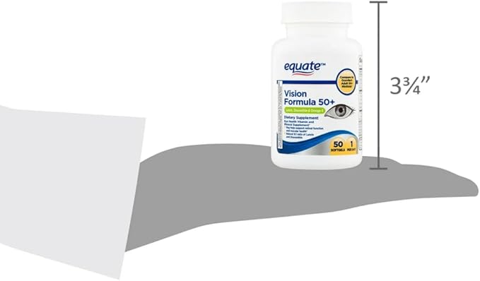 Equate Vision Formula 50+ Lutein Zeaxanthin Omega-3 Softgels for Adults 50+ 50 Count Sticker