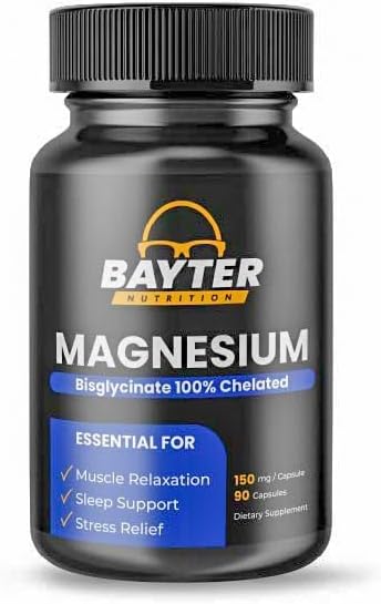 Magnesium Bisglycinate Extra Strength 100% Chelated for High Absorption to Support Restful Sleep and Muscle Relaxation 90 Capsules