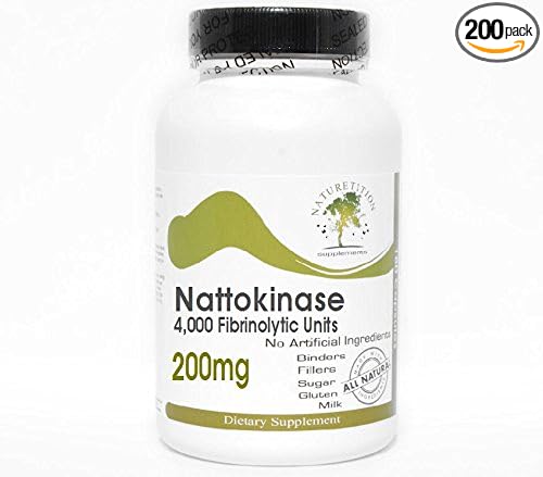 Nattokinase 200mg 4000 Fibrinolytic Units ~ 200 Capsules - No Additives ~ Naturetition Supplements
