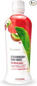 Youngevity Strawberry Kiwi-Mins Plant Derived Multi-Mineral Complex - Made from Humic Shale - Liquid Colloidal Form - Kid Friendly Taste - (32oz - 4 Pack)