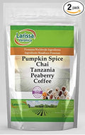 Pumpkin Spice Chai Tanzania Peaberry Coffee (Gourmet Naturally Flavored Whole Coffee Beans) (16 oz ZIN: 570138) - 2 Pack